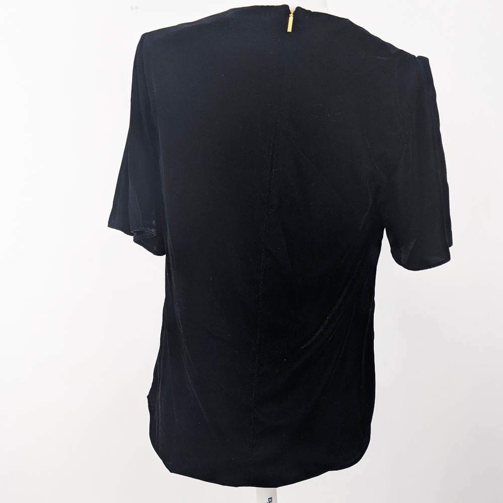 Ralph Lauren Velvet Short Sleeve Blouse Womens 2 NEW - Picture 3 of 8